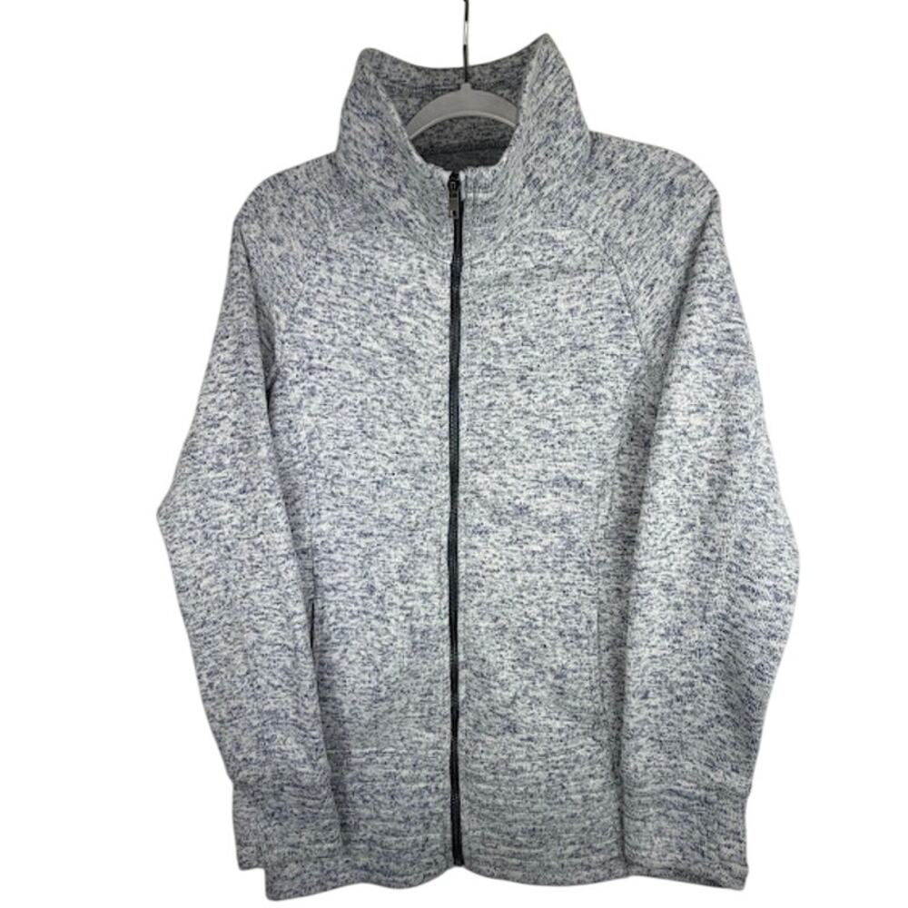 Thread‎ & Supply Marled Fleece Full Zip Jacket Gray Blue Size M